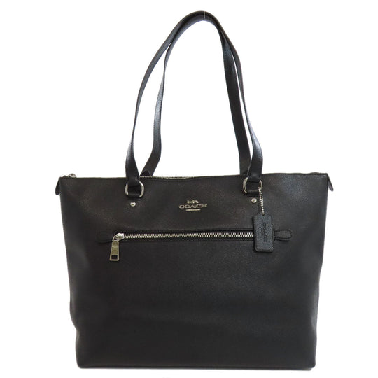 COACH Tote Bag F79608 leather black Gallery Tote Women Used Authentic