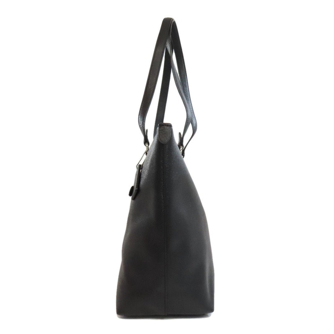 COACH Tote Bag F79608 leather black Gallery Tote Women Used Authentic