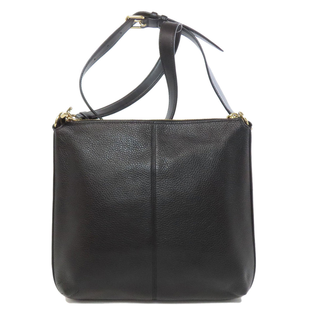 COACH Shoulder Bag F34823 leather black logo Women Used Authentic