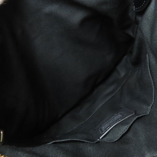 COACH Shoulder Bag F34823 leather black logo Women Used Authentic