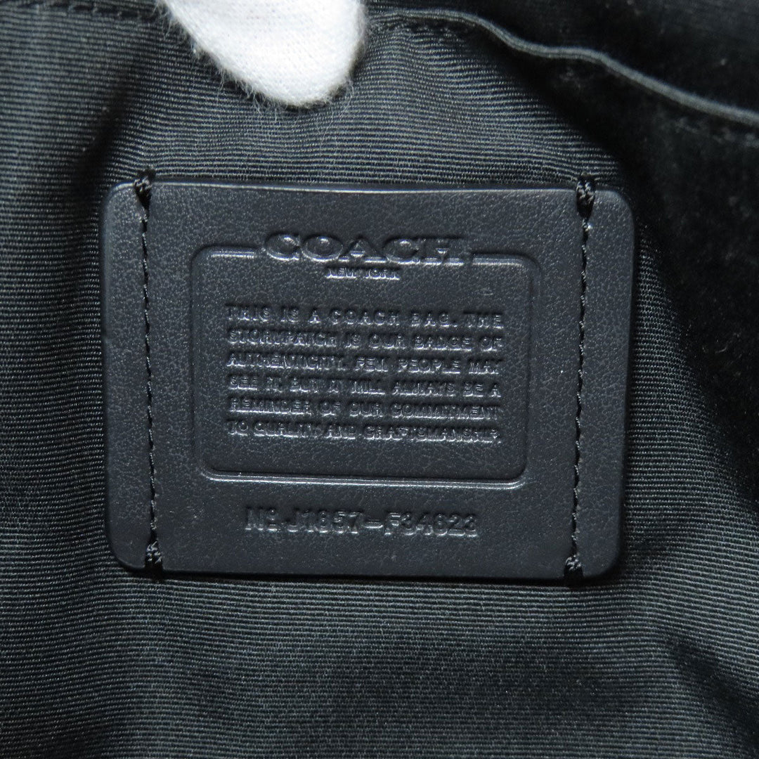 COACH Shoulder Bag F34823 leather black logo Women Used Authentic