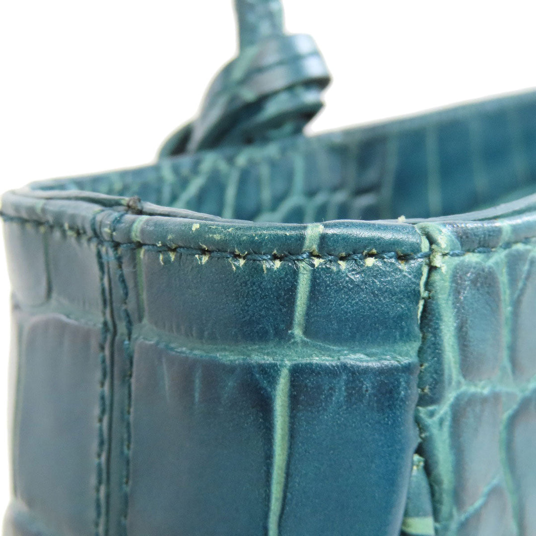 Furla Handbag leather blue Embossed 2WAY