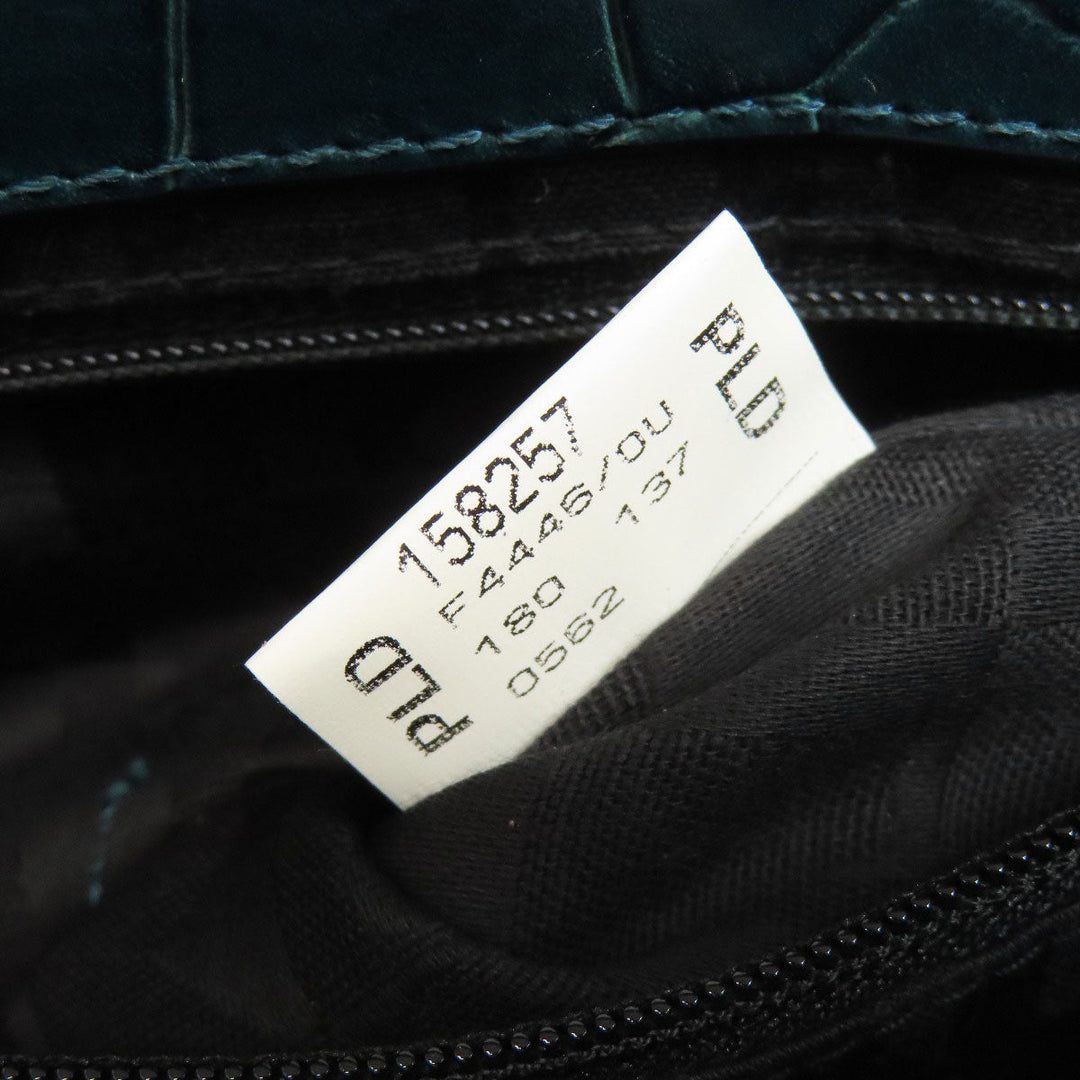 Furla Handbag leather blue Embossed 2WAY