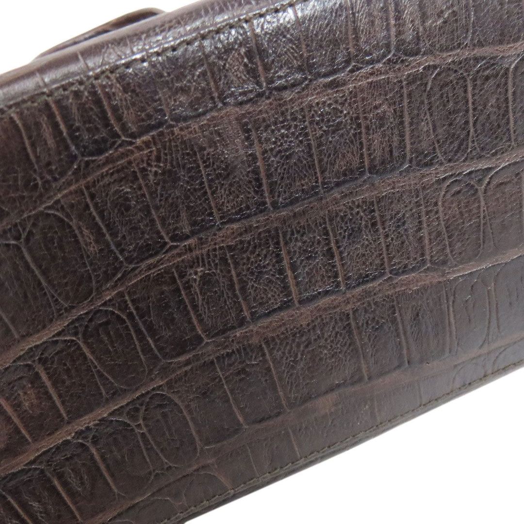 Furla Handbag leather Brown Embossing