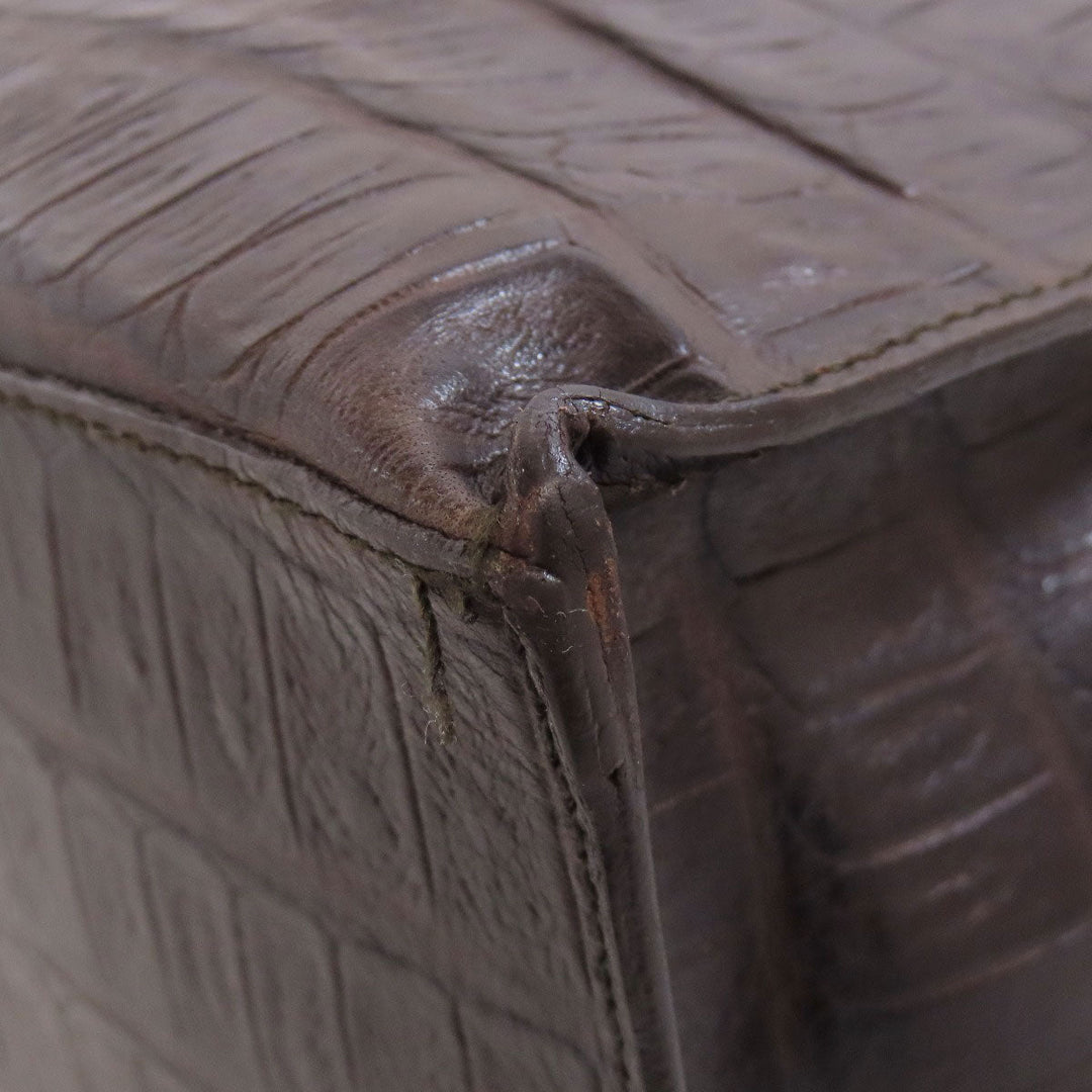 Furla Handbag leather Brown Embossing
