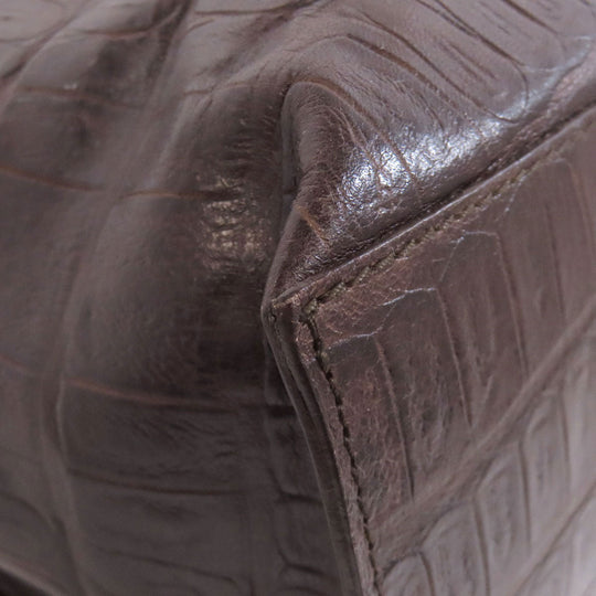 Furla Handbag leather Brown Embossing