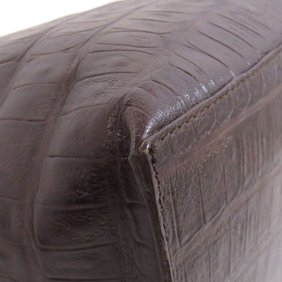 Furla Handbag leather Brown Embossing