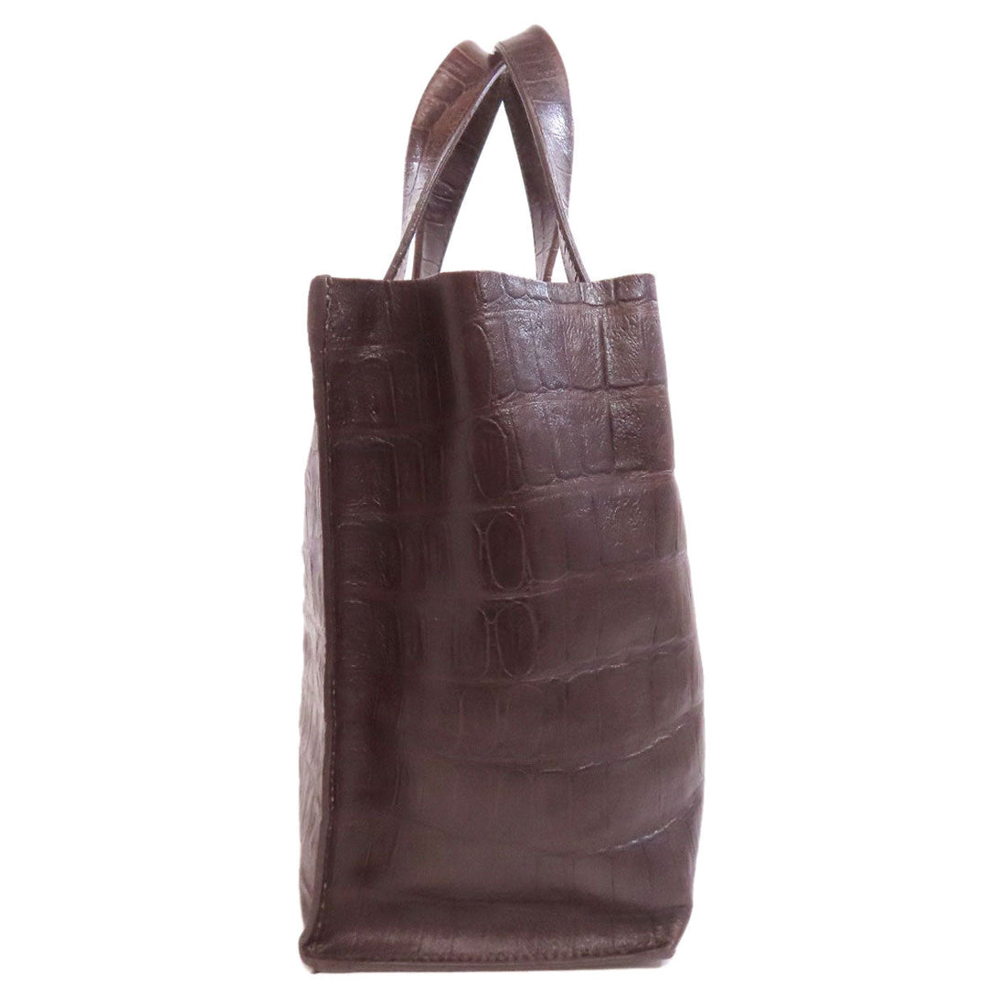 Furla Handbag leather Brown Embossing
