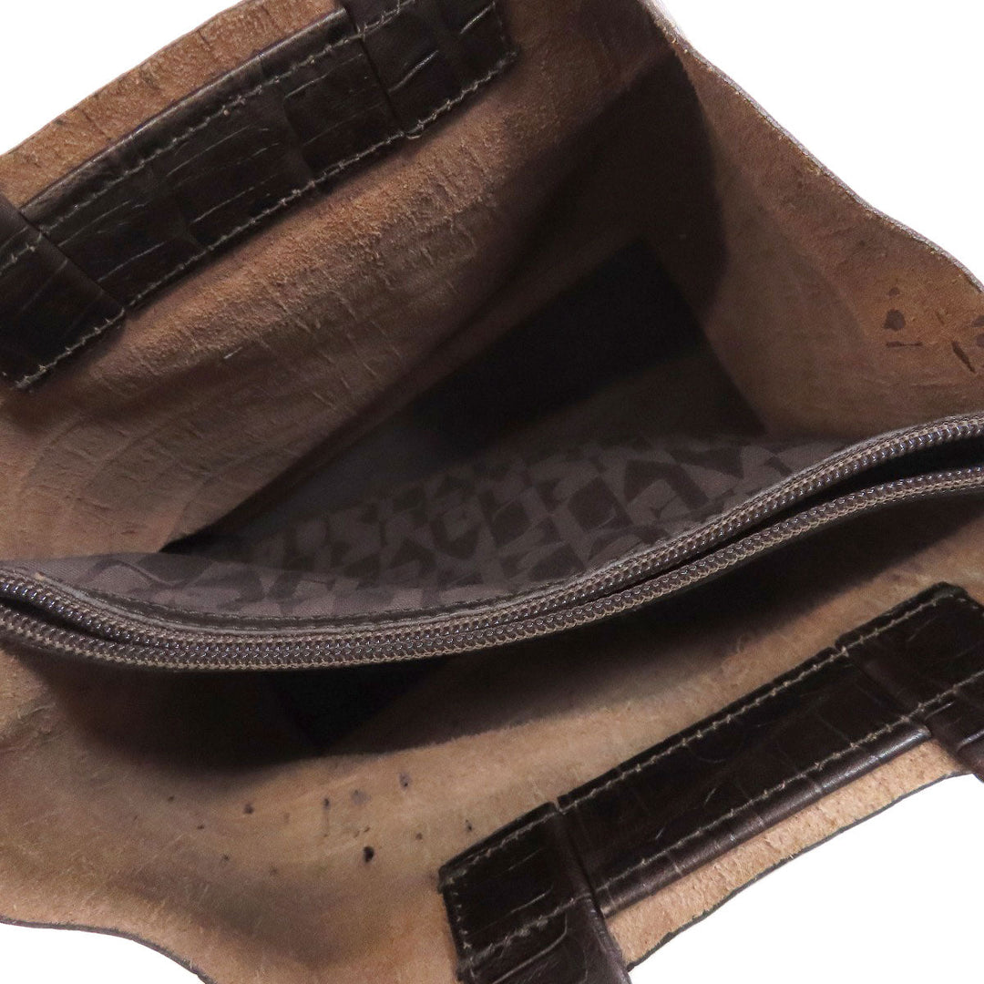 Furla Handbag leather Brown Embossing