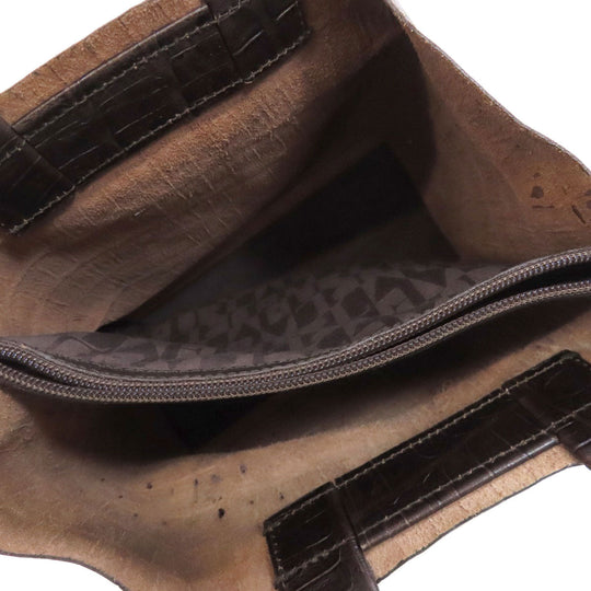 Furla Handbag leather Brown Embossing