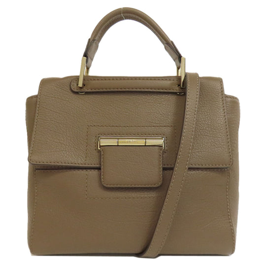 Furla Handbag leather Brown 2WAY
