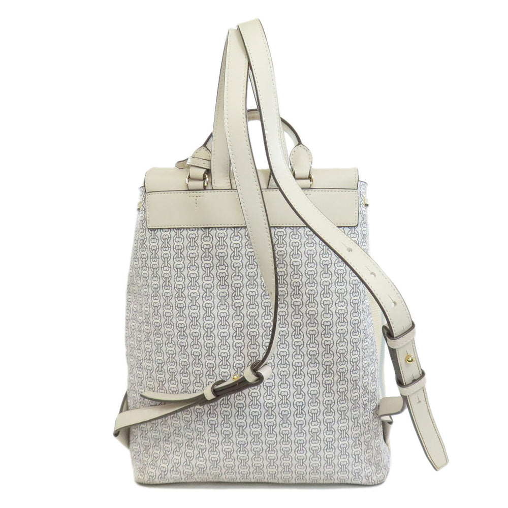 Tory Burch Backpack PVC white logo Women Used Authentic