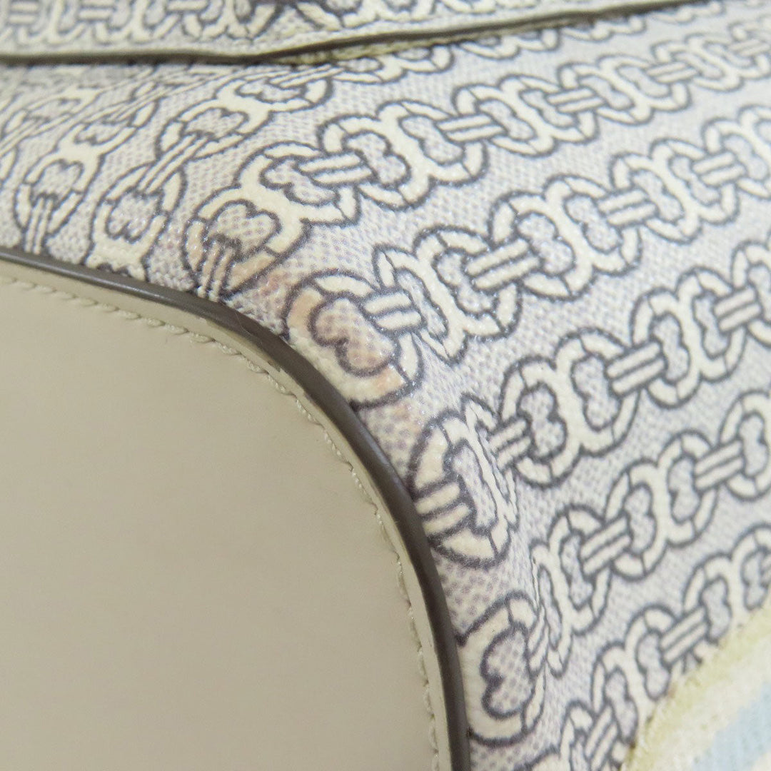 Tory Burch Backpack PVC white logo Women Used Authentic