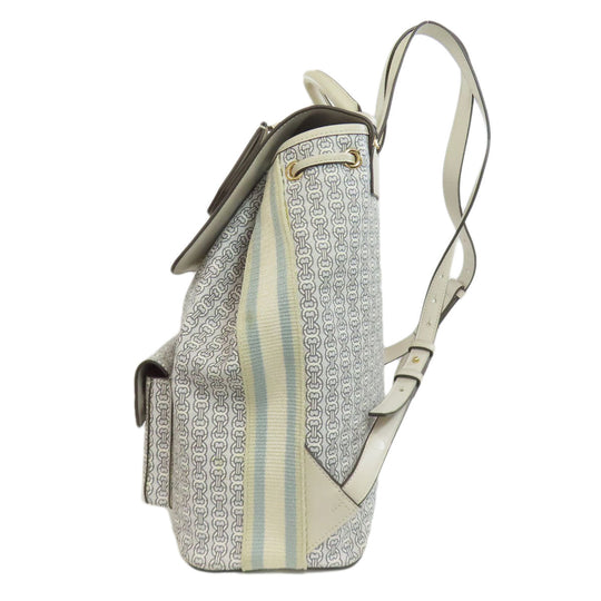 Tory Burch Backpack PVC white logo Women Used Authentic