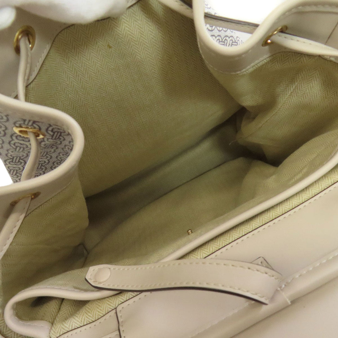 Tory Burch Backpack PVC white logo Women Used Authentic