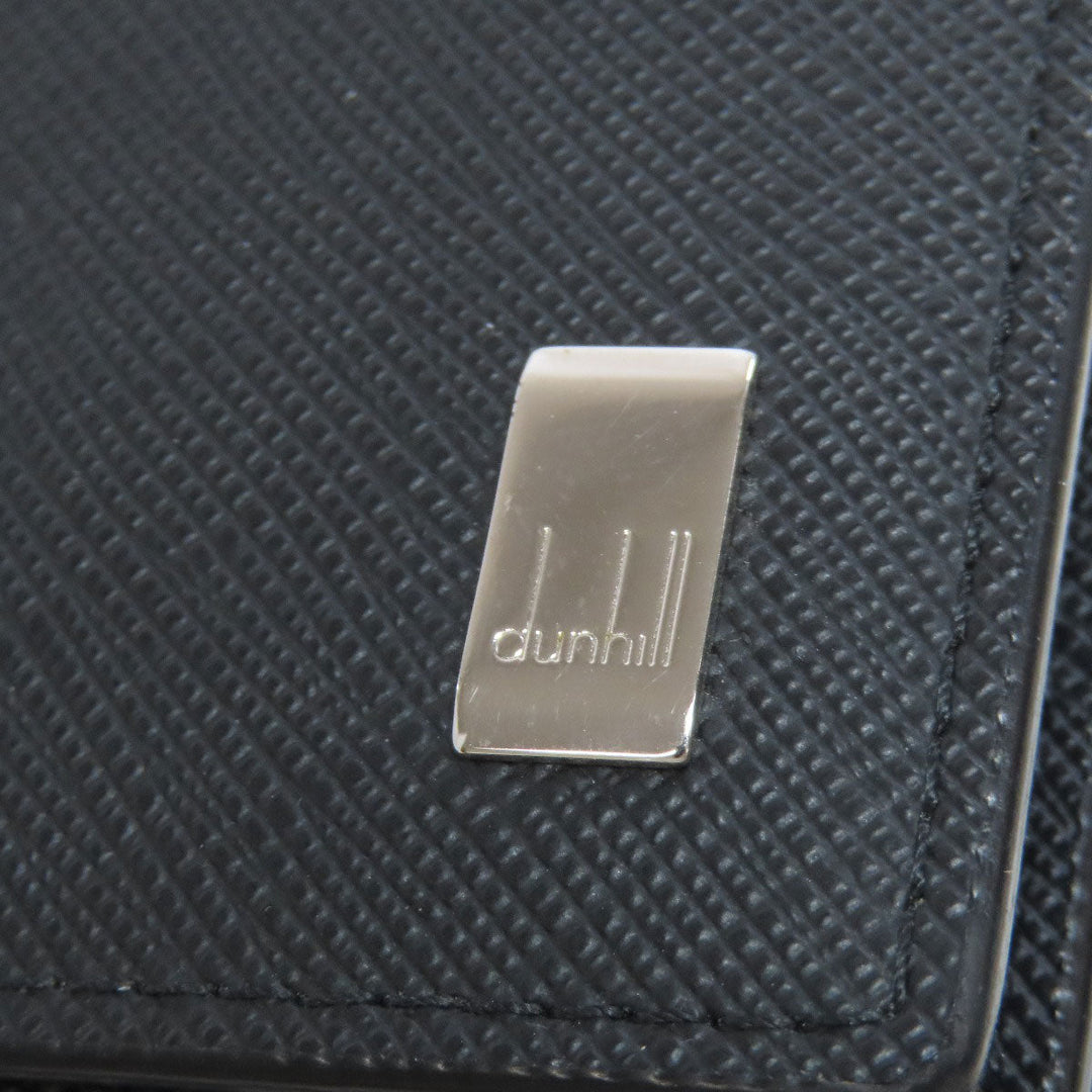 Dunhill Long Wallet Purse leather black logo mens Used Authentic