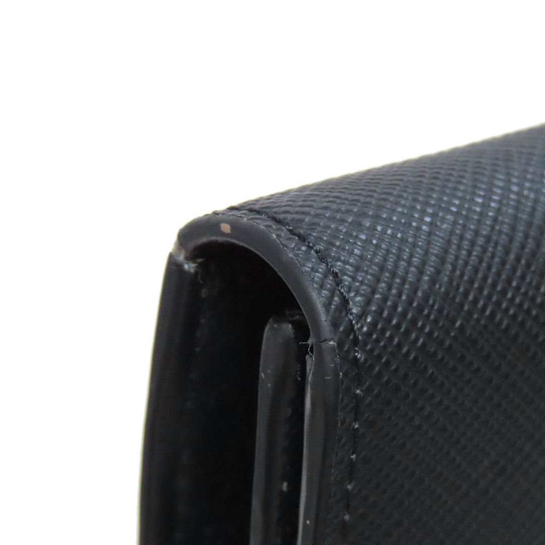 Dunhill Long Wallet Purse leather black logo mens Used Authentic
