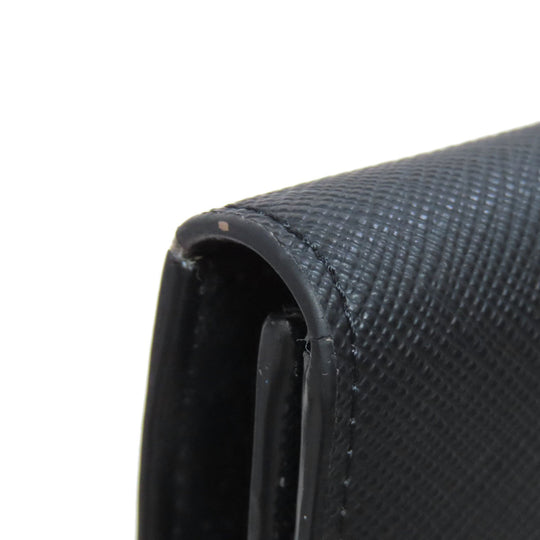 Dunhill Long Wallet Purse leather black logo mens Used Authentic