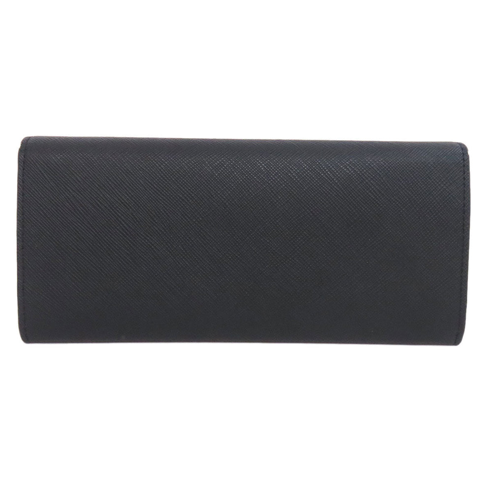 Dunhill Long Wallet Purse leather black logo mens Used Authentic