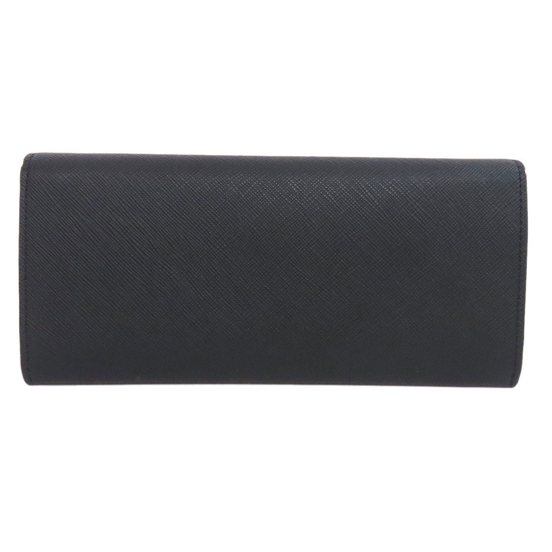 Dunhill Long Wallet Purse leather black logo mens Used Authentic
