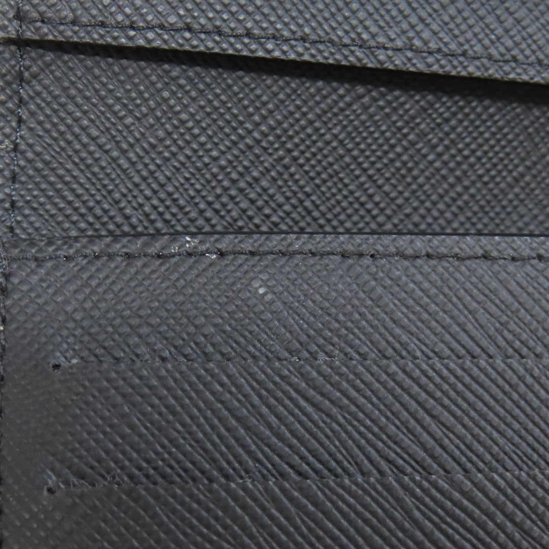 Dunhill Long Wallet Purse leather black logo mens Used Authentic