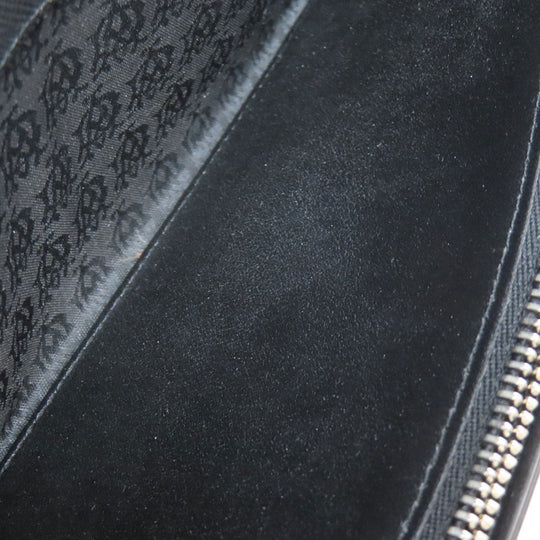 Dunhill Long Wallet Purse leather black logo mens Used Authentic