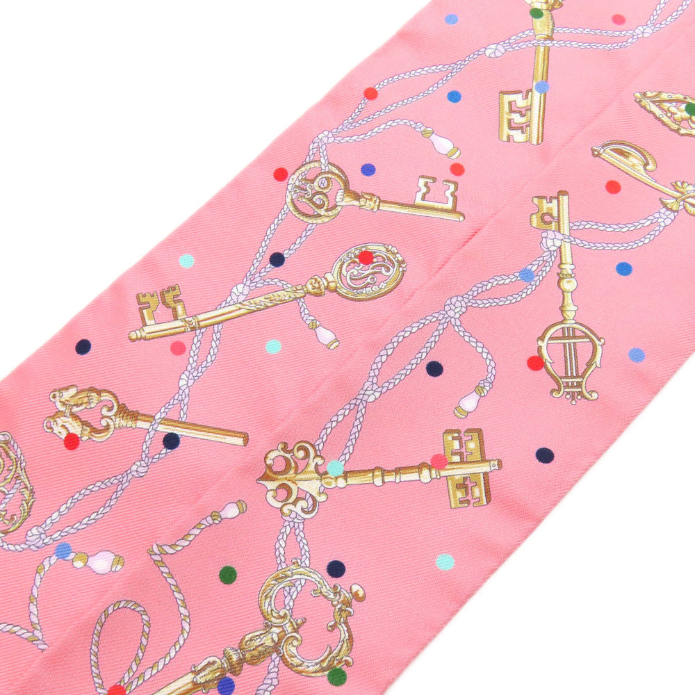 HERMES scarf silk pink Twilly Women Used Authentic