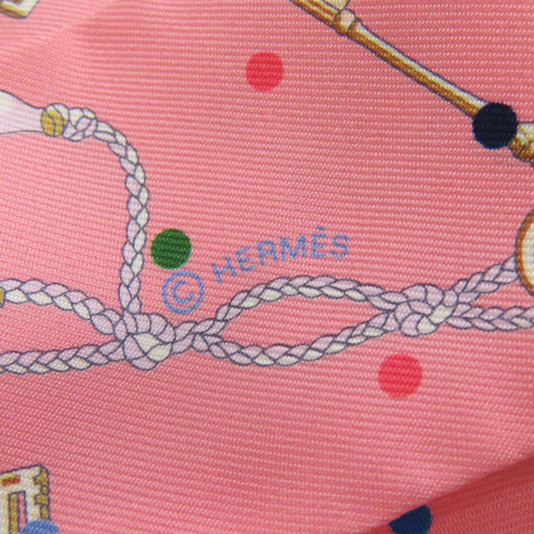 HERMES scarf silk pink Twilly Women Used Authentic