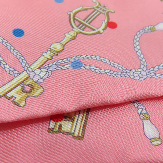 HERMES scarf silk pink Twilly Women Used Authentic