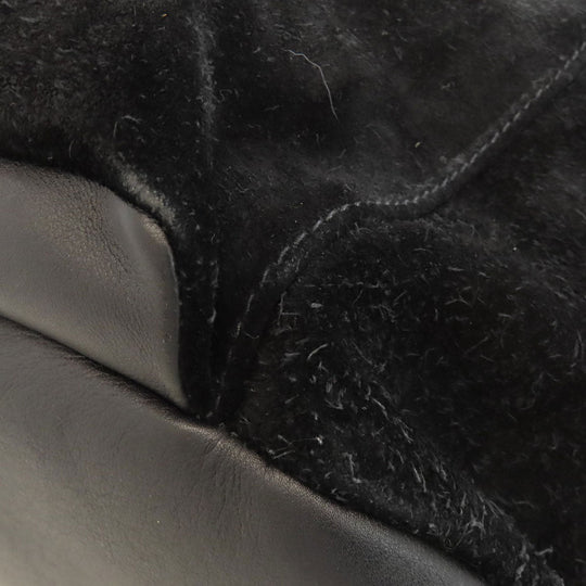 BALENCIAGA Backpack 340139 Suede black logo Women Used Authentic