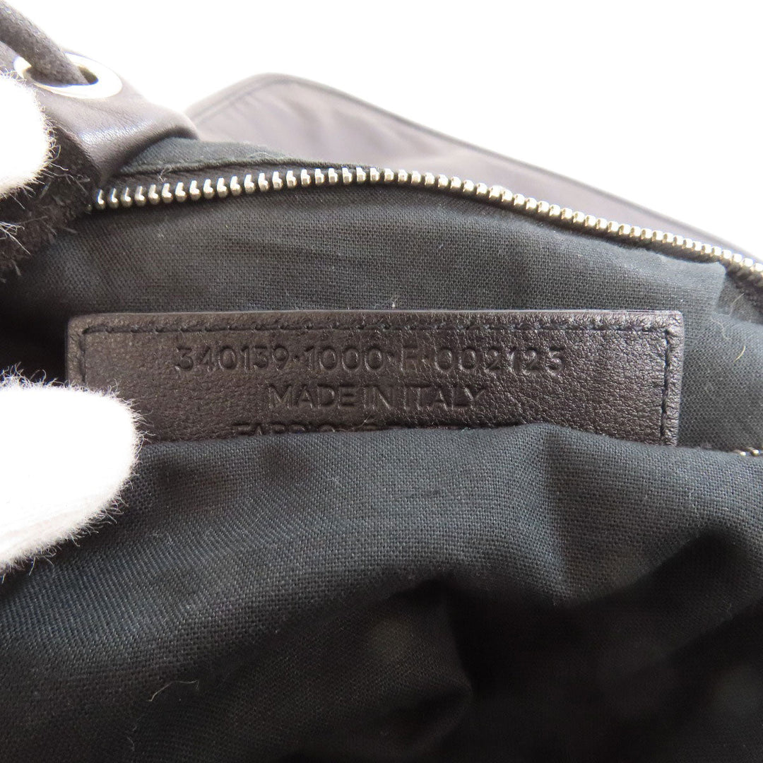 BALENCIAGA Backpack 340139 Suede black logo Women Used Authentic