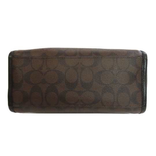 COACH Handbag F34084 PVC Brown Signature 2WAY Women Used Authentic