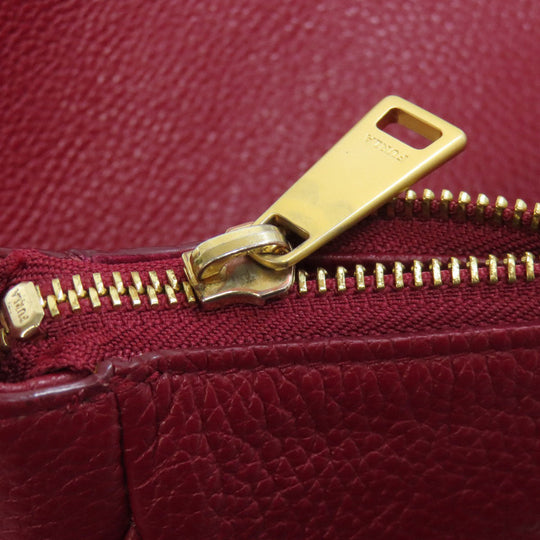 Furla Shoulder Bag leather Red one belt