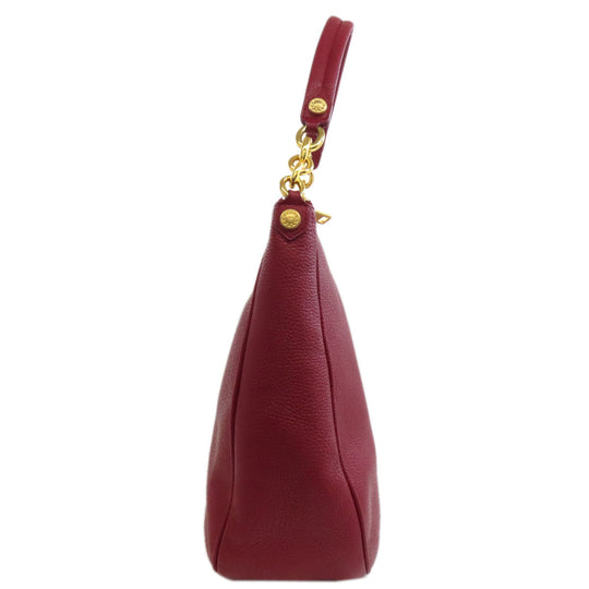 Furla Shoulder Bag leather Red one belt