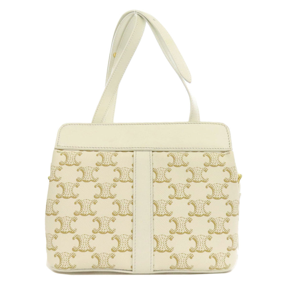 CELINE Shoulder Bag PVC white Triomphe Women Used Authentic