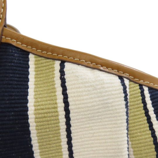 MIUMIU Tote Bag canvas Brown Ivy Stripes