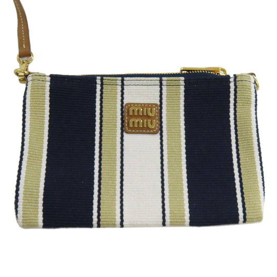 MIUMIU Tote Bag canvas Brown Ivy Stripes