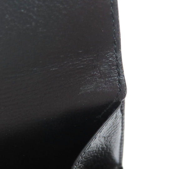 BALENCIAGA Bifold Wallet 594312 leather black logo Tri-fold Wallet Women Used Authentic