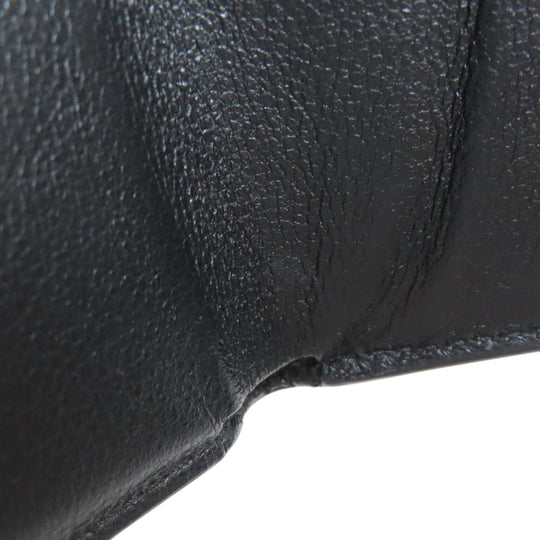 BALENCIAGA Bifold Wallet 594312 leather black logo Tri-fold Wallet Women Used Authentic