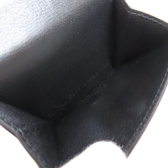 BALENCIAGA Bifold Wallet 594312 leather black logo Tri-fold Wallet Women Used Authentic