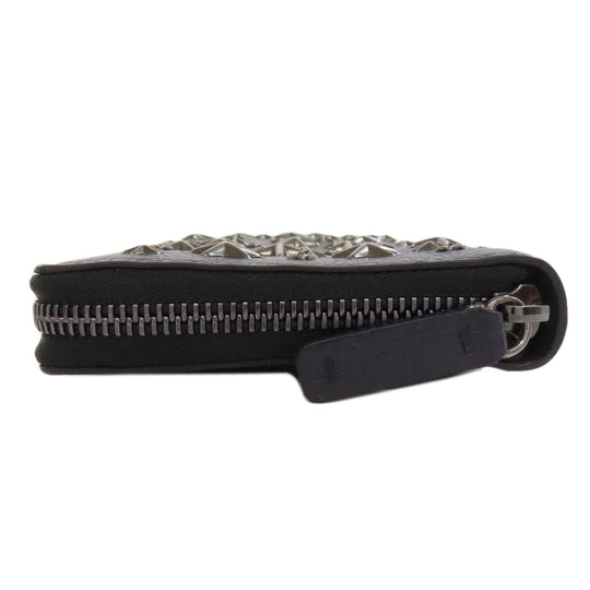 JIMMY CHOO Long Wallet Purse leather Navy Star motif studs Women Used Authentic
