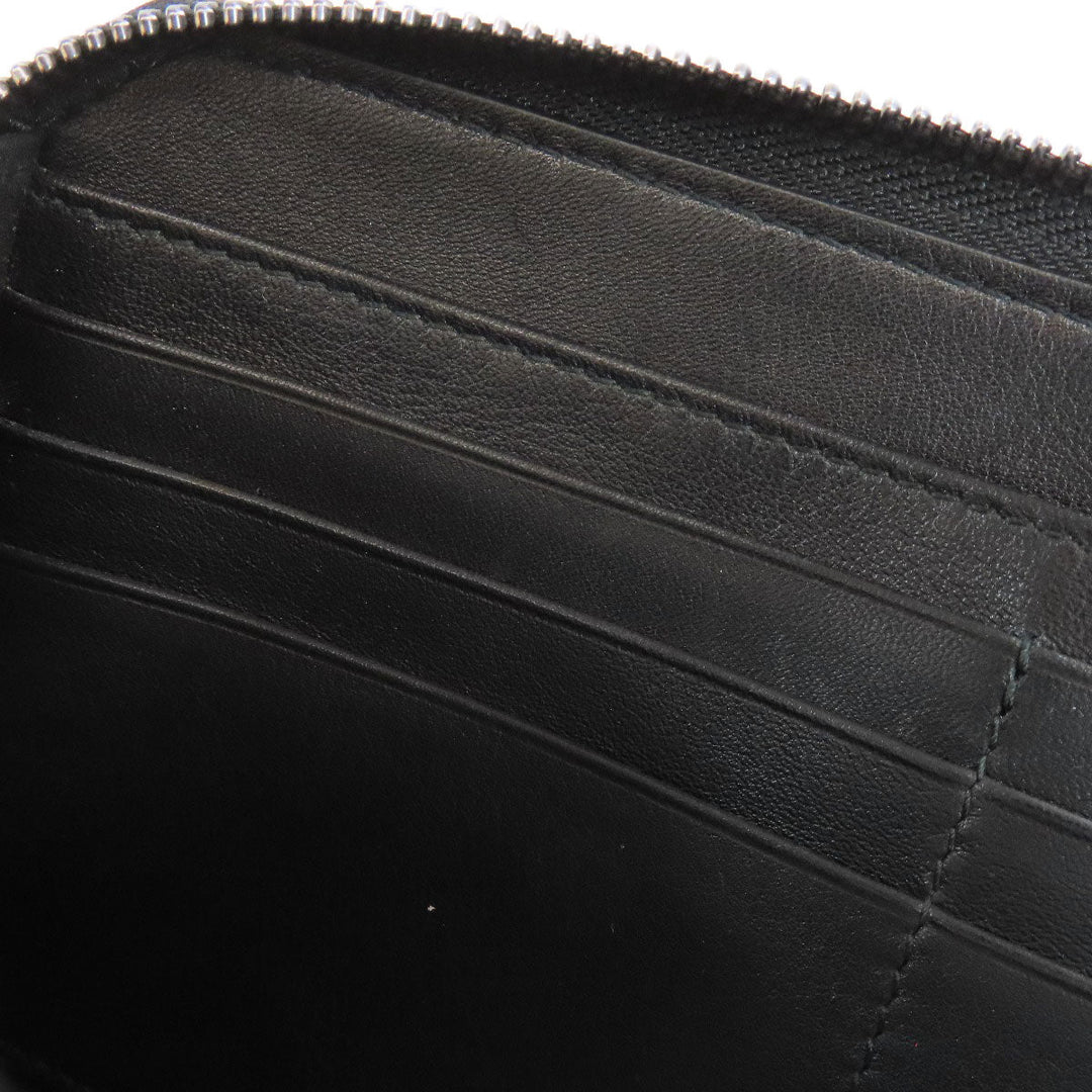 JIMMY CHOO Long Wallet Purse leather Navy Star motif studs Women Used Authentic