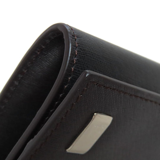 Dunhill Coin case leather Brown logo mens Used Authentic