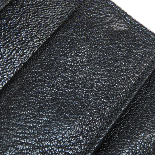 MIUMIU Bifold Wallet leather black logo ribbon