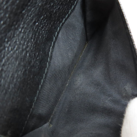 MIUMIU Bifold Wallet leather black logo ribbon