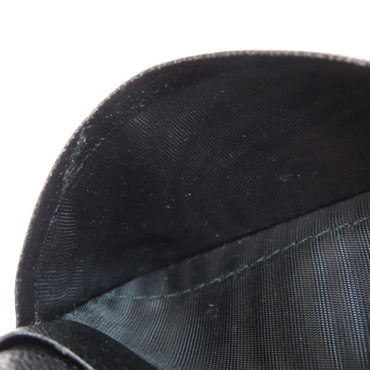 MIUMIU Bifold Wallet leather black logo ribbon
