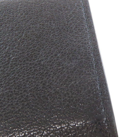 MIUMIU Bifold Wallet leather black logo ribbon