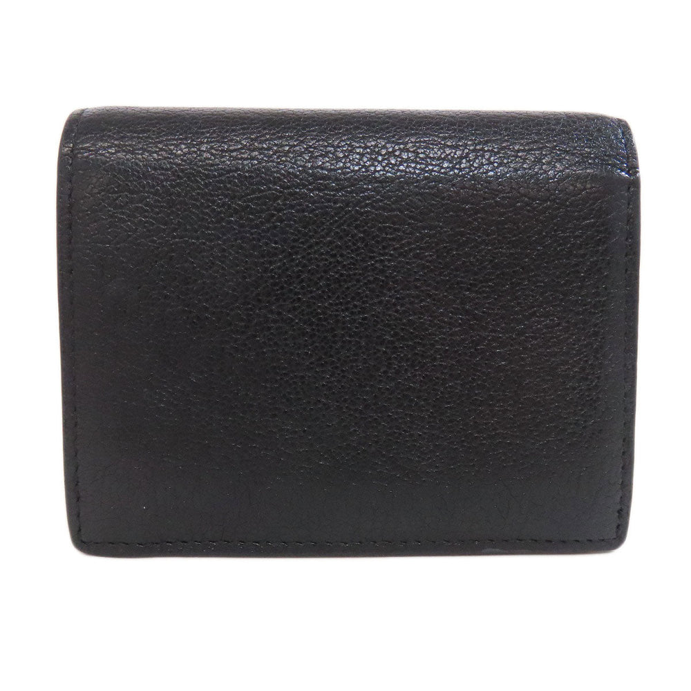 MIUMIU Bifold Wallet leather black logo ribbon