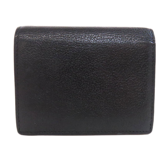 MIUMIU Bifold Wallet leather black logo ribbon