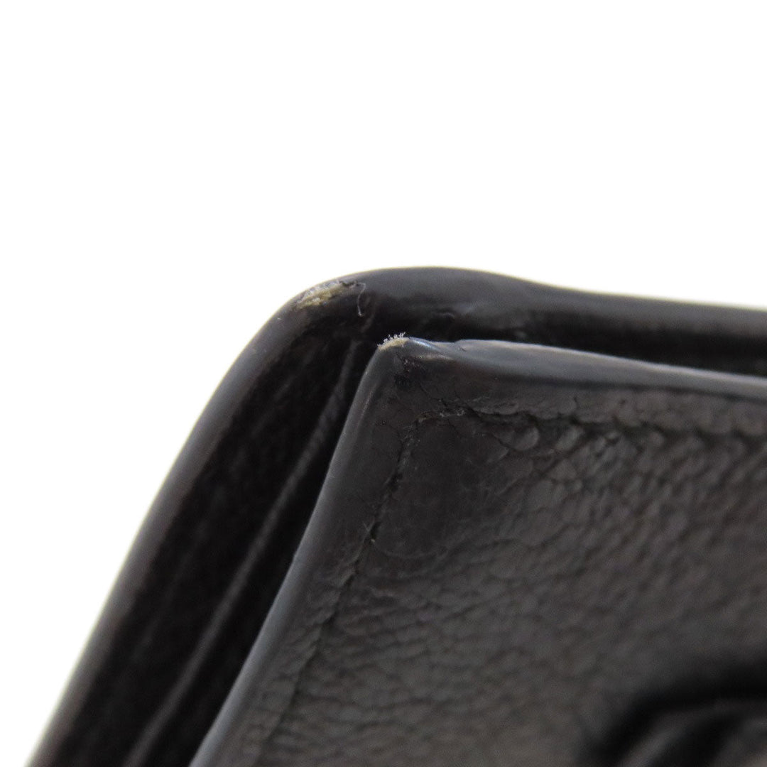 MIUMIU Bifold Wallet leather black logo ribbon